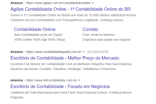 Exemplo de anúncio marketing para escritórios de contabilidade